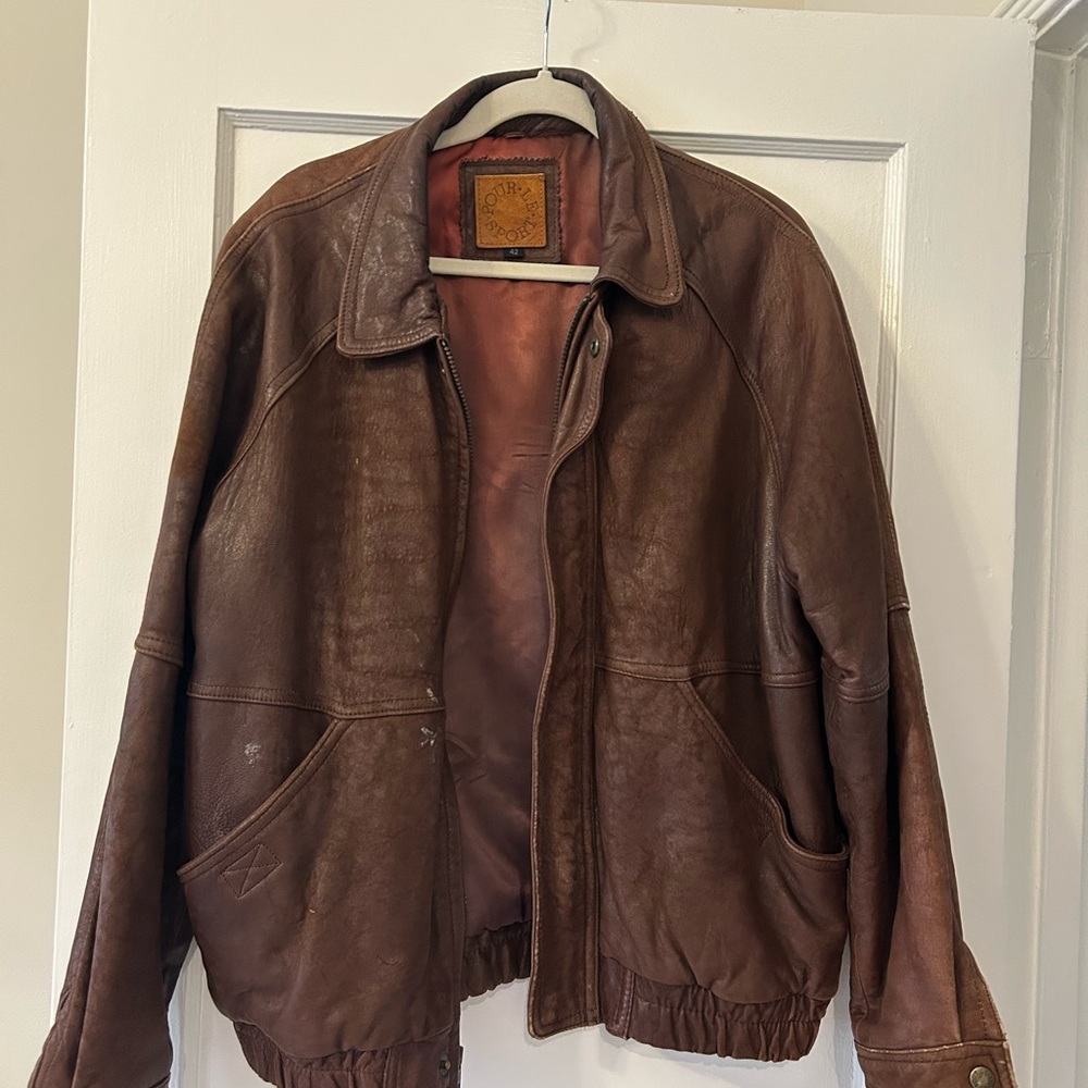 Vintage brown Leather Jacket